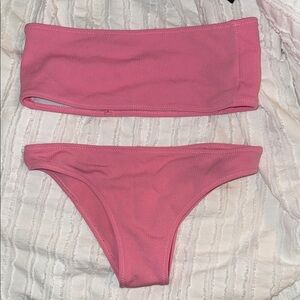 Zaful Pink Bandeau Bikini Set